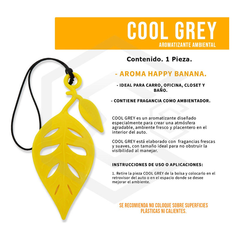 Aromatizante Auto Casa Ambiental Cool Grey Hoja Margrey 3pza