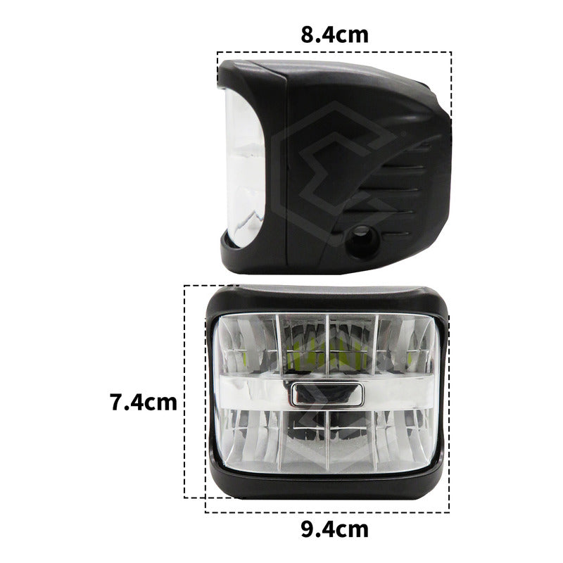 Par Faros Auxiliares Antiniebla 8 Leds Luz Blanca Fija 9-30v