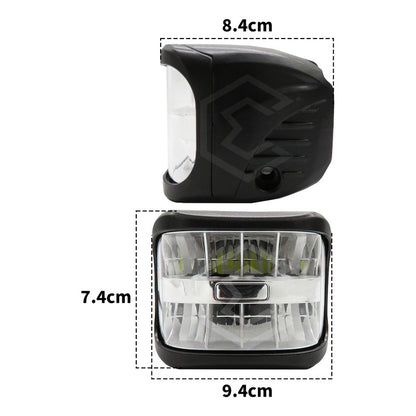 Par Faros Auxiliares Antiniebla 8 Leds Luz Blanca Fija 9-30v