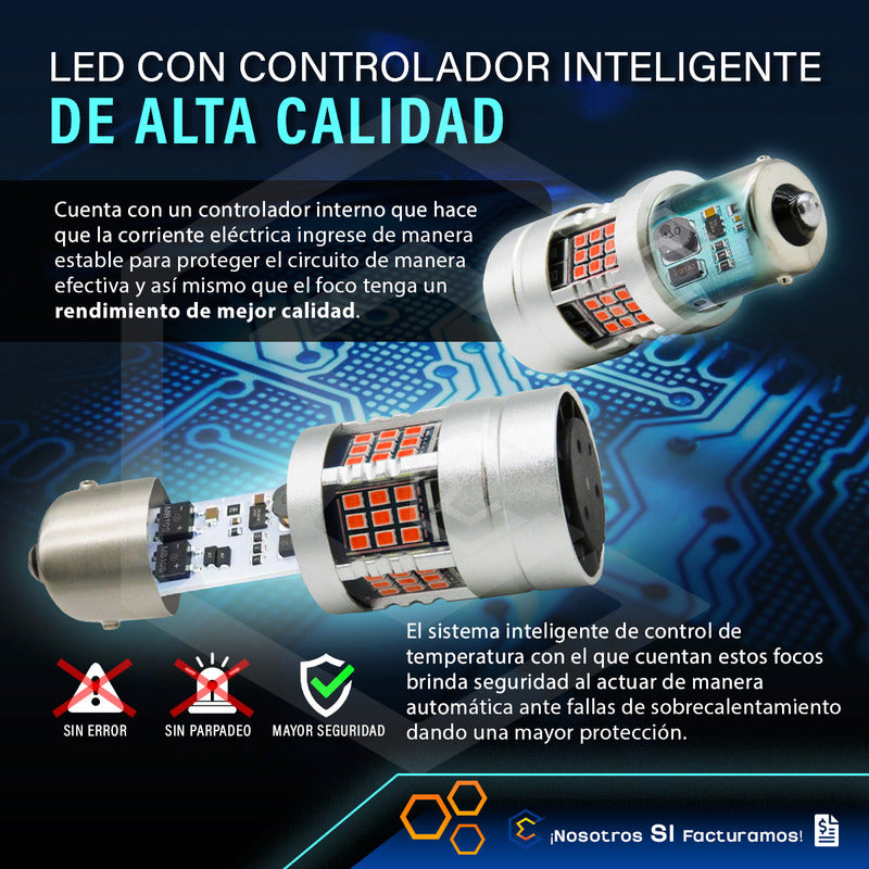2 Focos 1156 54 Leds Canbus Fijo Ventilador 12v 29w 1000lm