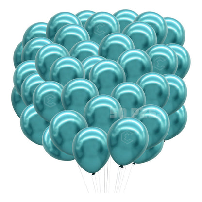 Bolsa 50 Globos Azul Metalico #10 Fiestas Y Bodas Latex