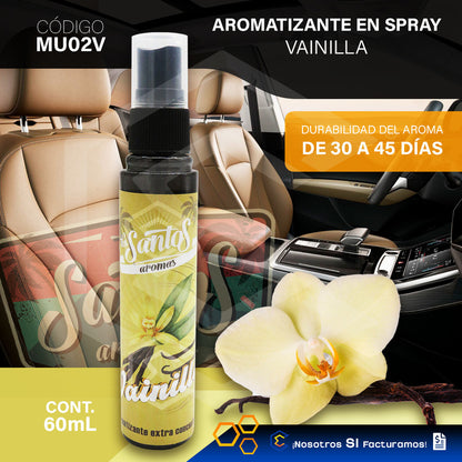 5 Aromatizante Botella Spray Liquido 60ml Auto Casa Ambiente
