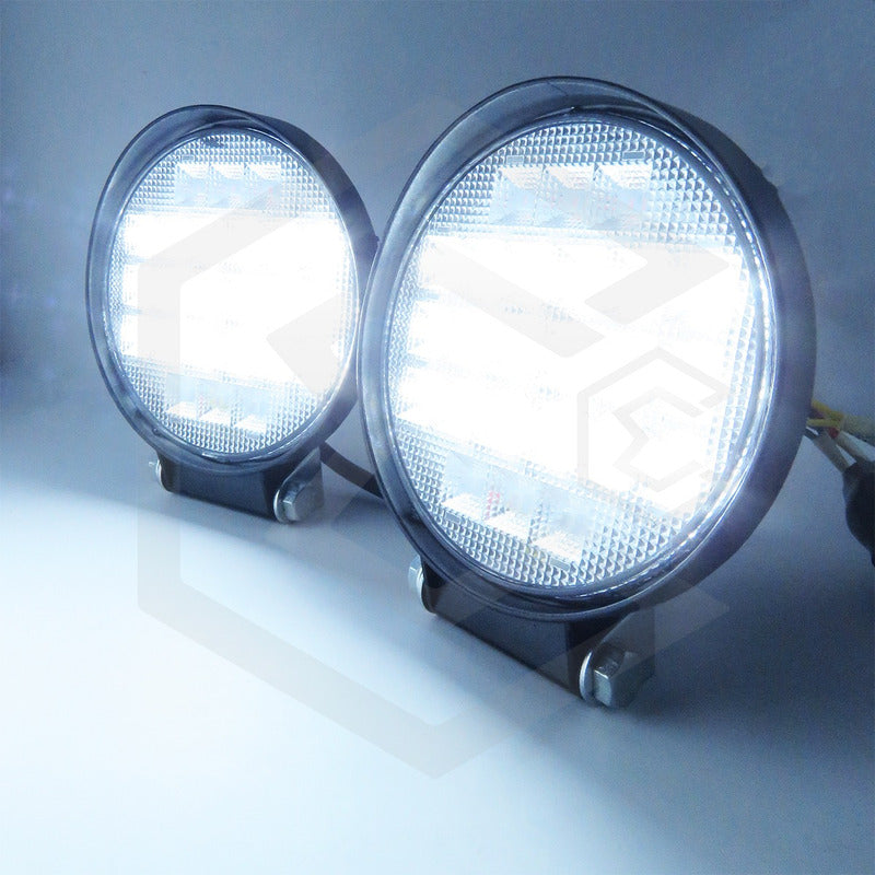 Par De Faros 30 Leds 9-30v Luz Blanca/rojo/azul 6 Funciones