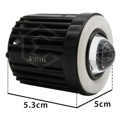 Par De Faros 6 Leds Lupa Bicolor Con Aro Y Ventilador 9-80v