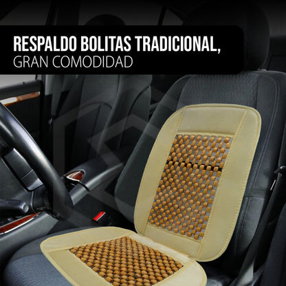 Respaldo Universal Asiento Bolitas De Madera Color A Elegir