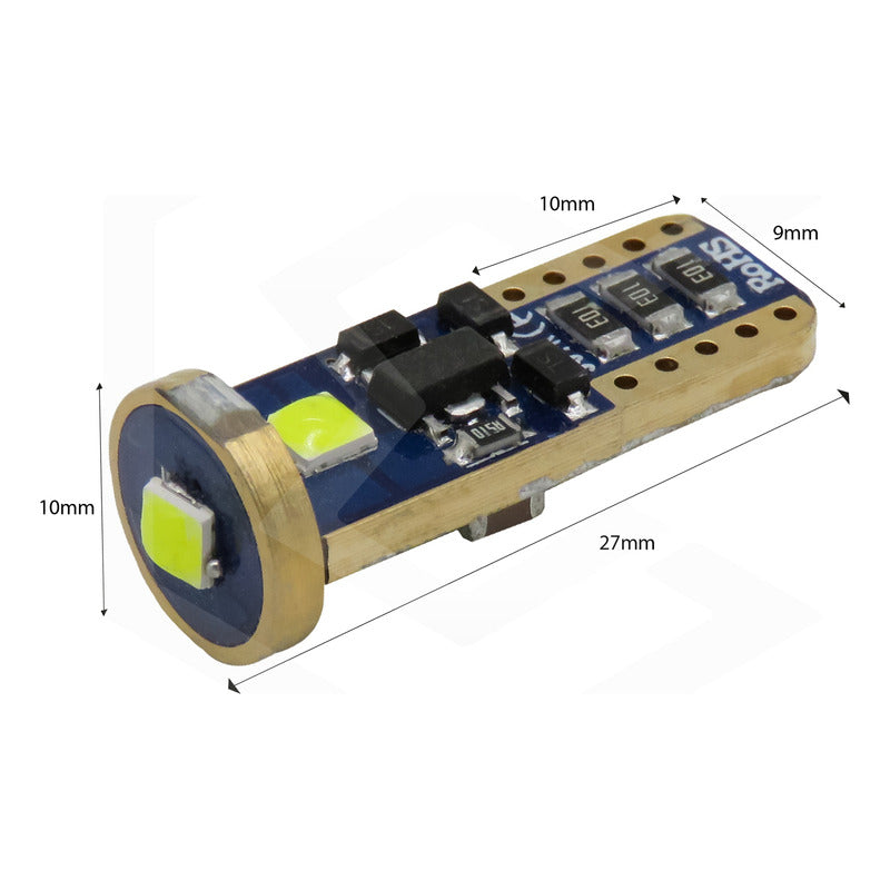 Par De Focos De Pellizco T10 Canbus 3 Leds Premium 12-24v