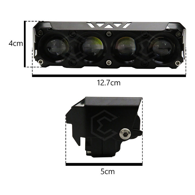 Par De Faros 4 Lupas 24 Leds Auxiliares Bicolor Fijo 10-30v