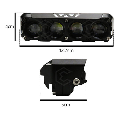 Par De Faros 4 Lupas 24 Leds Auxiliares Bicolor Fijo 10-30v