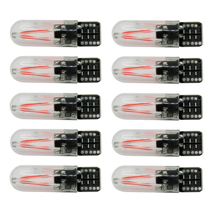 Kit 10 Foco De Pellizco Led Cob Vidrio Filamento Canbus T10