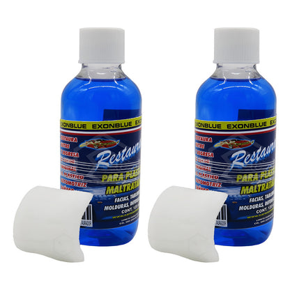 2 Restaurador Plásticos Maltratados Abrillanta Nutre 120ml Azul