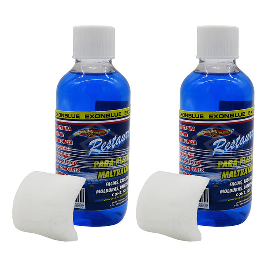 2 Restaurador Plásticos Maltratados Abrillanta Nutre 120ml Azul