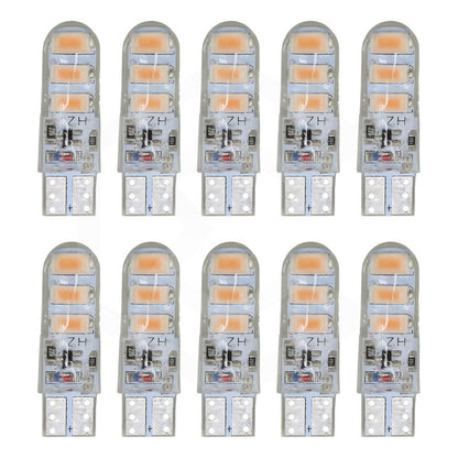 Kit 10 Focos Pellizco Gel T10 Fijo + Estrobo 6 Leds Canbus