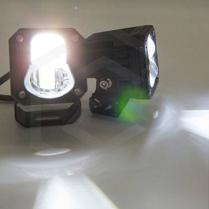 Faro Cuadrado O Redondo Lupa Bicolor 18,000lm 7 Led Uso Rudo