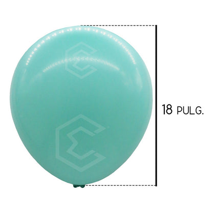Bolsa 25 Globos Azul Cielo Brillo #18 Adornos Fiestas Latex Azul Cielo Brilloso