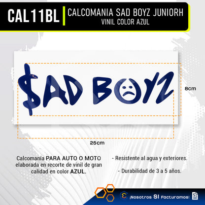 Calcomanía Sad Boyz Juniorh Sticker Vinil Auto Moto 25 X 8cm