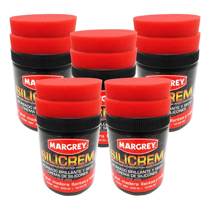 5abrillantador Para Llantas Y Plásticos Con Esponja Silicrem Blanco