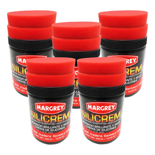 5abrillantador Para Llantas Y Plásticos Con Esponja Silicrem Blanco