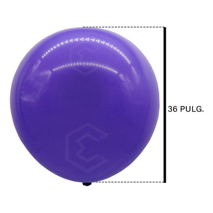 Bolsa 3 Globos Morado Uva Brillosos #36 Fiestas Bodas Latex Morado Uva Brilloso
