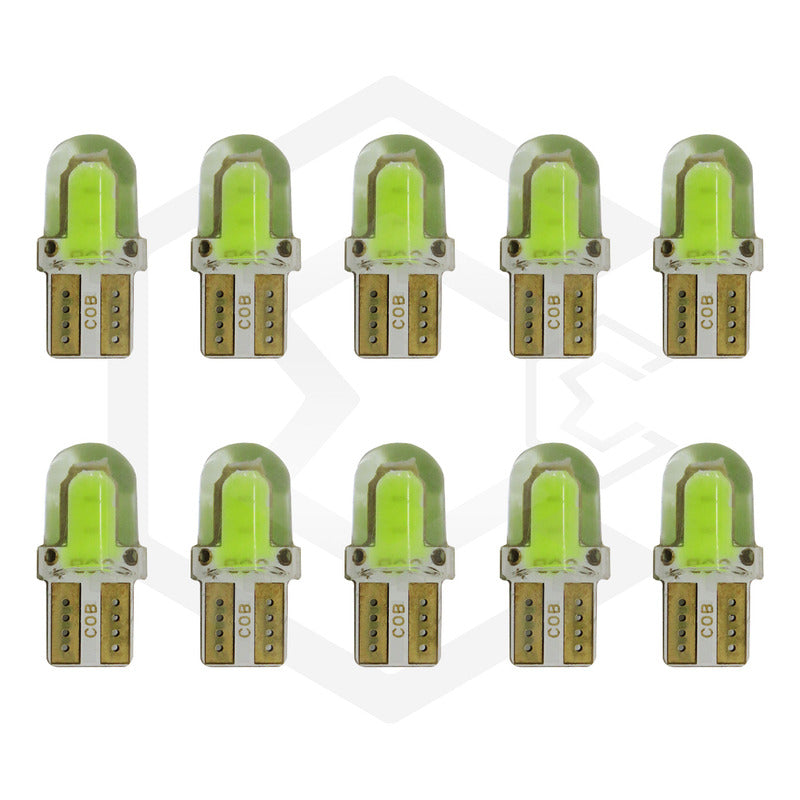 Kit 5 Pares  Focos Led Cob Pellizco T10 Silicon Auto Moto