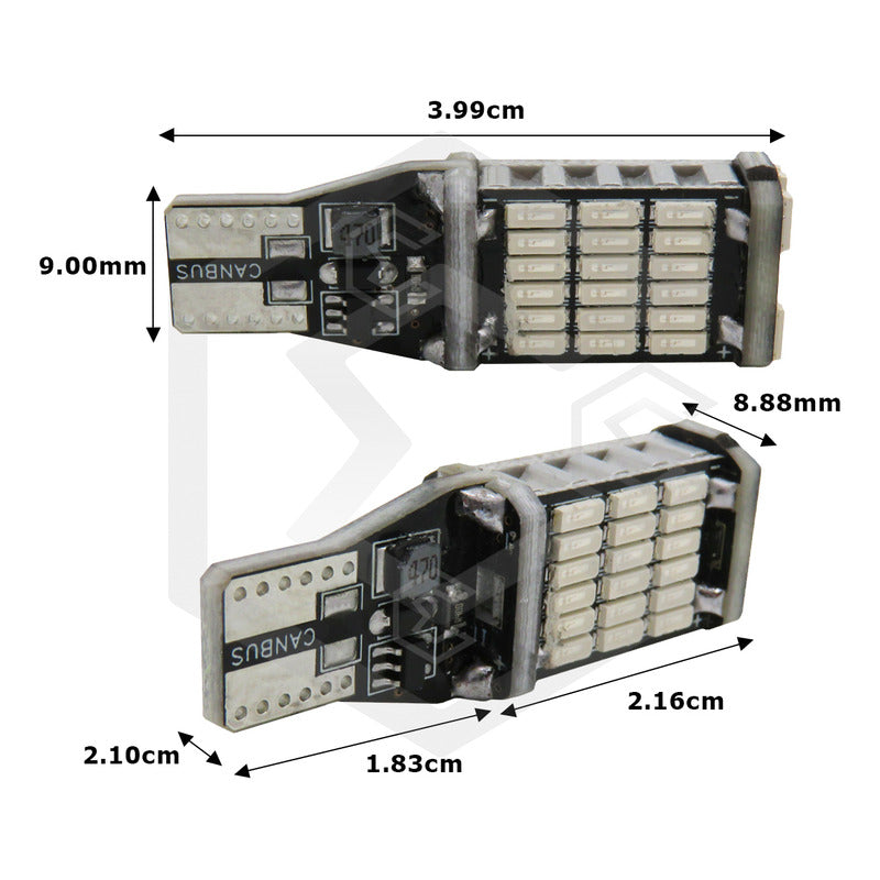 10pzs Focos Led T15 W16w Canbus 45 Smd 4014 1800lm Auto 12v