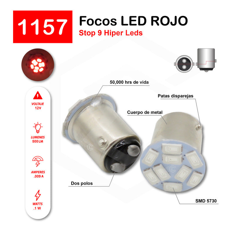 2 Focos 9 Leds 1157 1034 1156 1141 Direccional Reversa Stop