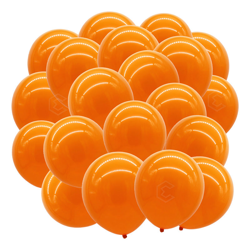 Bolsa 25 Globos Naranja Claro Brillo #18 Fiestas Bodas Latex Naranja Claro Brilloso