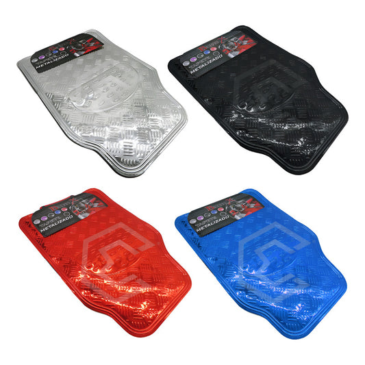 Tapete Metalizado Auto Juego De 4 Piezas Color A Elegir