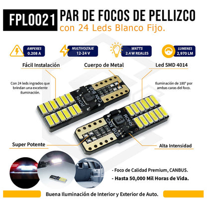 Kit De 50 Focos De 24 Leds 12v Canbus Envío Gratis
