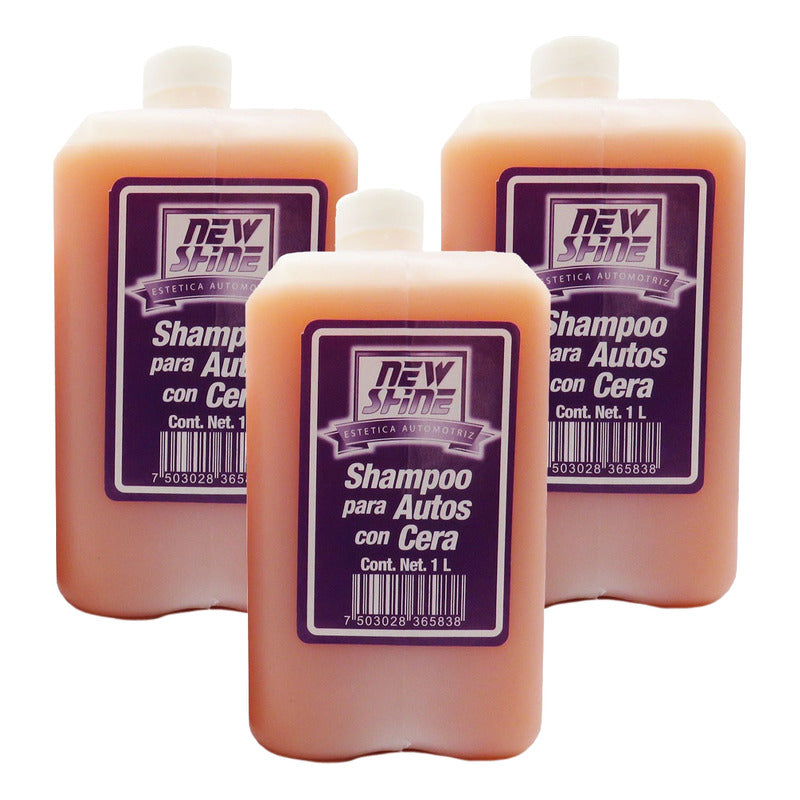 3 Shampoo Para Auto Con Cera Excelente Brillo 1 Litro