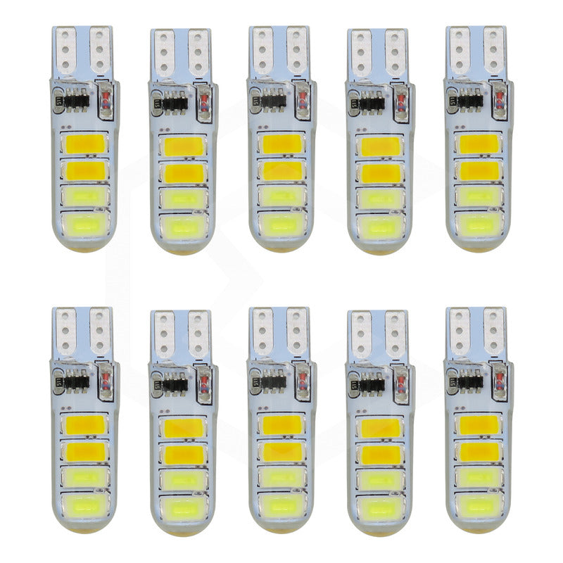 Kit 5 Pares Focos De Pellizco T10 8 Leds Estrobo En Codigo