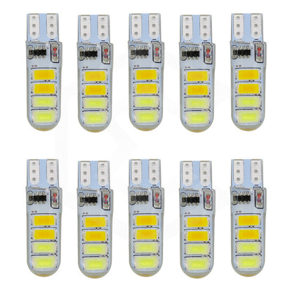 Kit 5 Pares Focos De Pellizco T10 8 Leds Estrobo En Codigo