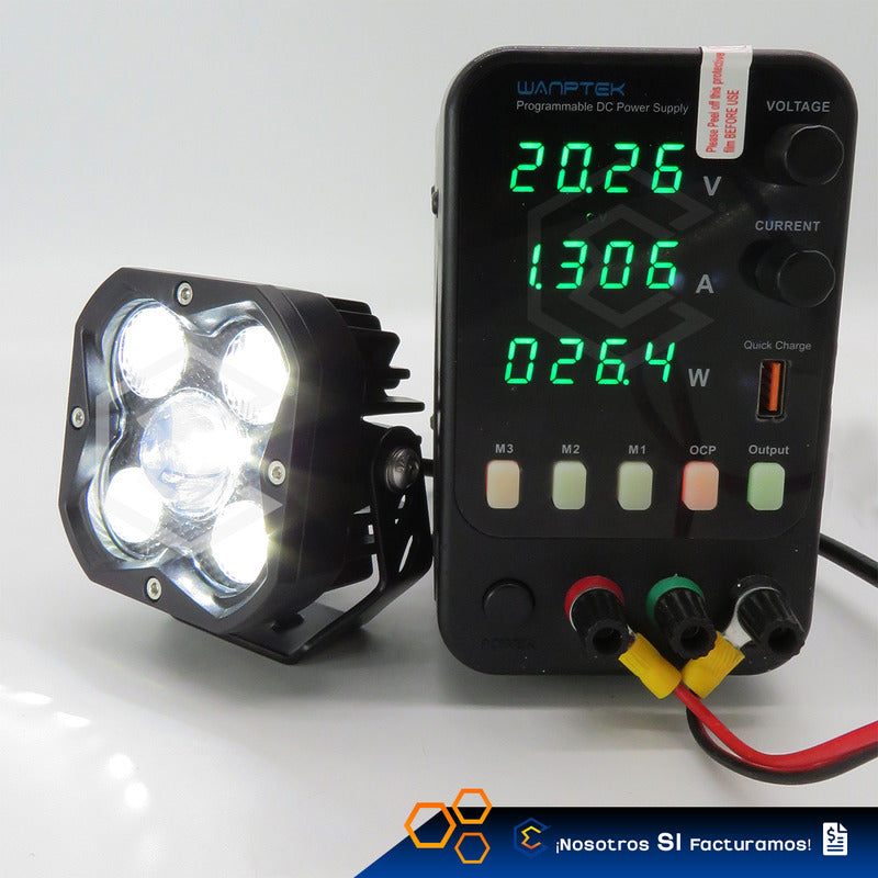 Par De Faros 5 Leds Cuadrado Luz Blanca Fija 60,000lm 9-30v