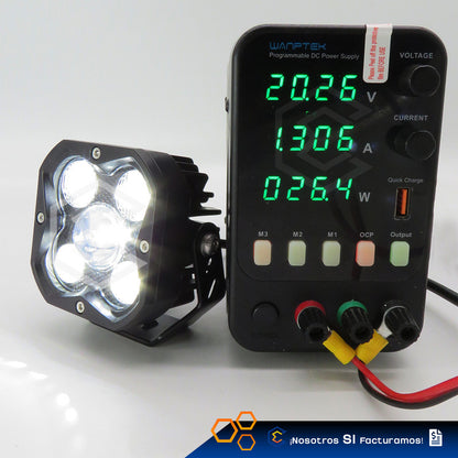 Par De Faros 5 Leds Cuadrado Luz Blanca Fija 60,000lm 9-30v