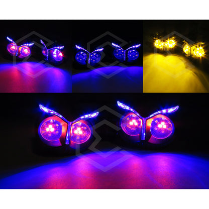 2 Faros Direccionales Universal 26 Leds Búho Moto Tricolor