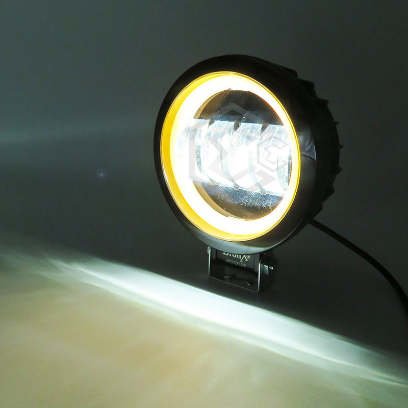Par Faros Redondo 4 Hiper Lupa Ojo Ángel Gel Cob Estrobo