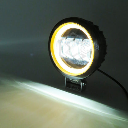 Par Faros Redondo 4 Hiper Lupa Ojo Ángel Gel Cob Estrobo