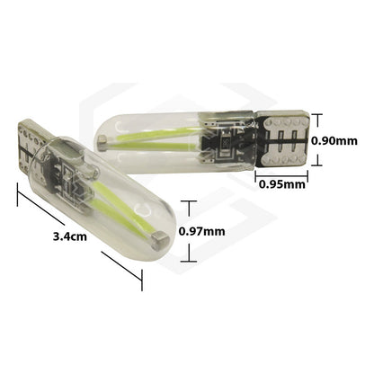 Par Focos De Pellizco Led Cob Vidrio Filamento Canbus T10 W5