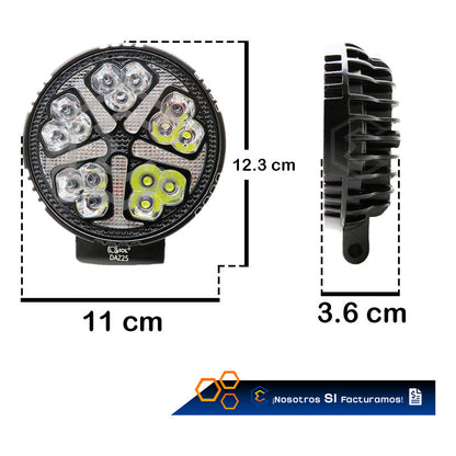 Par De Faros 30 Leds Redondo Bicolor Fijo Secuencial 12-24v Transparente