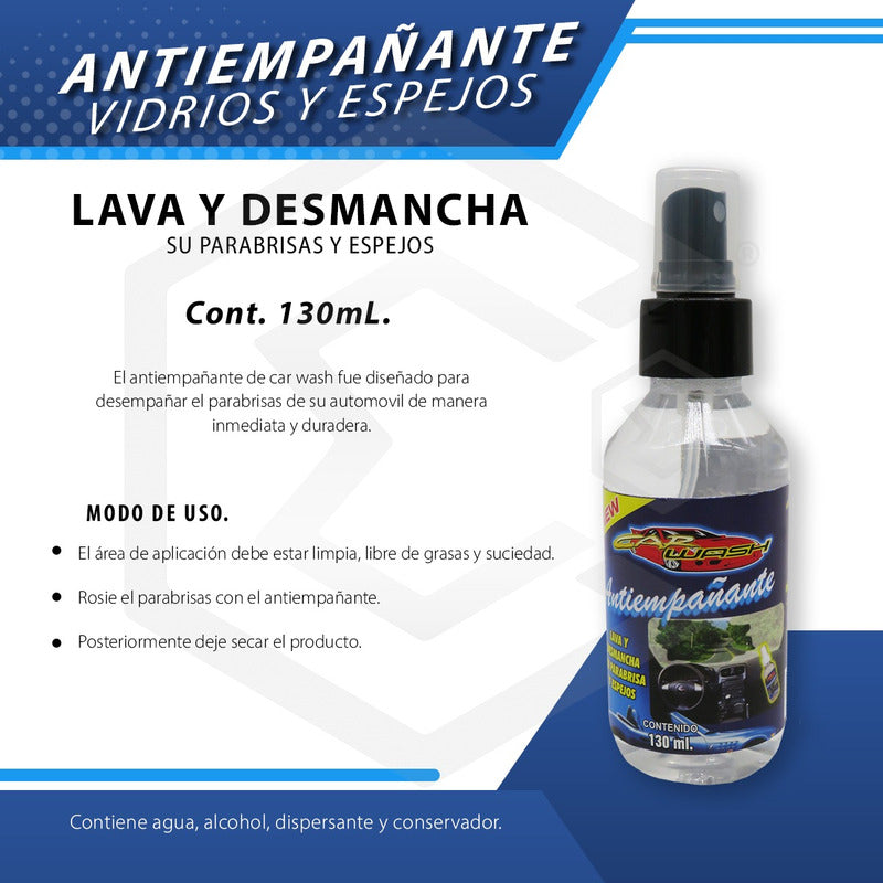 2 Liquido Antiempañante Desmancha Parabrisas Espejos Vidrios