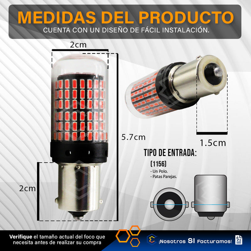 Par Focos 1156 1141 144 Leds Canbus Cristal Cuartos Stop 12v