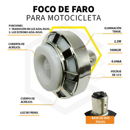 Foco Led Calavera De Moto Yamaha Italika Cuarto Stop 31 Led
