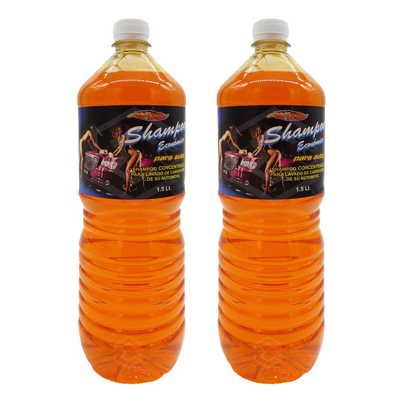 2 Shampoo Espumoso Auto Concentrado Acabado Brillante 1.5lts