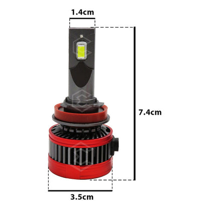 Kit 2 Focos Led H11 Csp Canbus Ventilador Alta Baja 16000lm H11