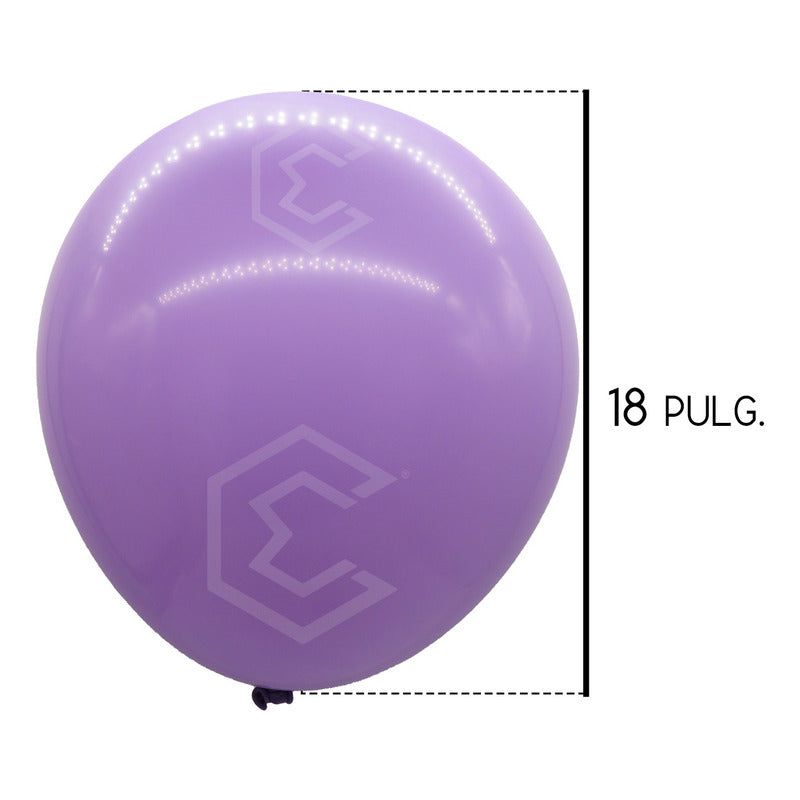 Bolsa 25 Globos Lila Brilloso #18 Adorno Fiestas Bodas Latex Lila Brilloso