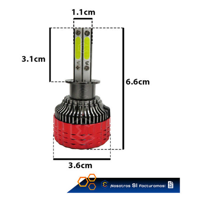 Kit 2 Focos 72 Led H3 Ventilador Alta Baja 15,000lm 12-24v H3