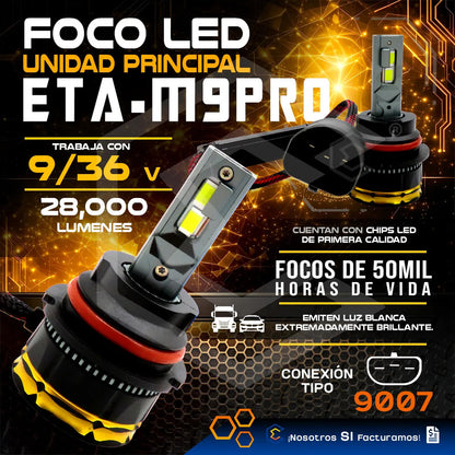 2 Focos Led 9007 Canbus Ventilador Alta Baja 28,000lm 9-36v 9007