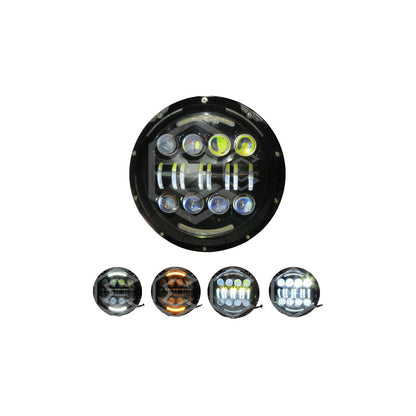 Par Faros Led 7'' Pulgadas Redondo Jeep Vocho 16 Lupa 12-24v