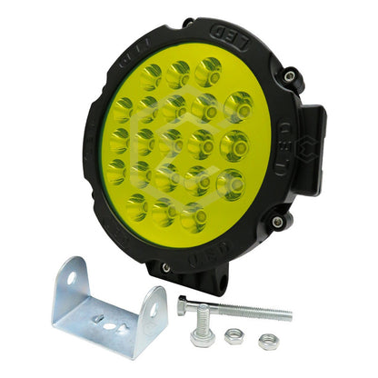 Faro Cree Redondo Universal 21 Led Blanco/ambar Fijo 7'' 24v