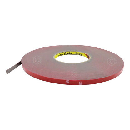 Rollo De Cinta Doble Cara Tipo 3m Pega Molduras 8mm X 32.5m Rojo Lisa