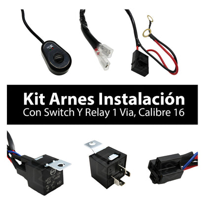 Kit Arnés Instalación Faros Barras Swtich Relay 1 Vía Cal 16